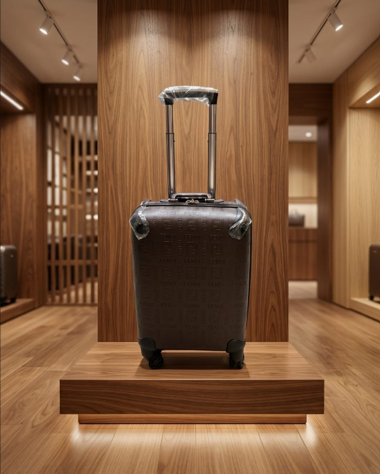 Fendi FF Vertigo Embossed Leather Cabin Suitcase