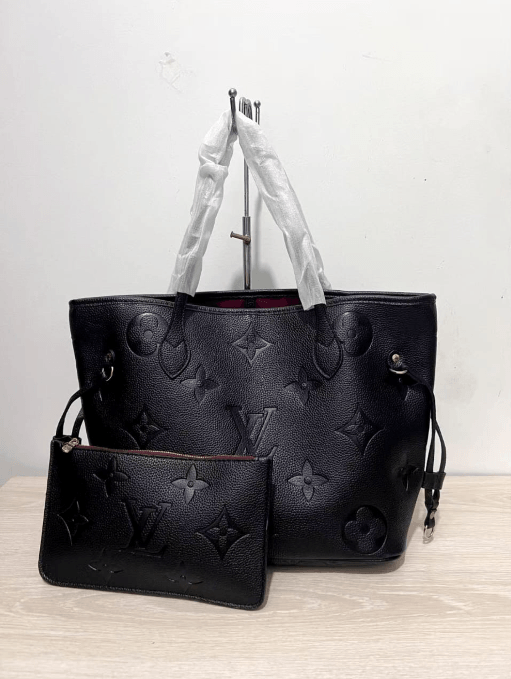 Louis Vuitton Neverfull Empreinte Monogram Tote Bag with Pouch