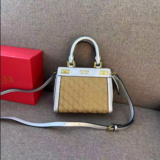 Guess Stephi Monogram Canvas Top-Handle Satchel