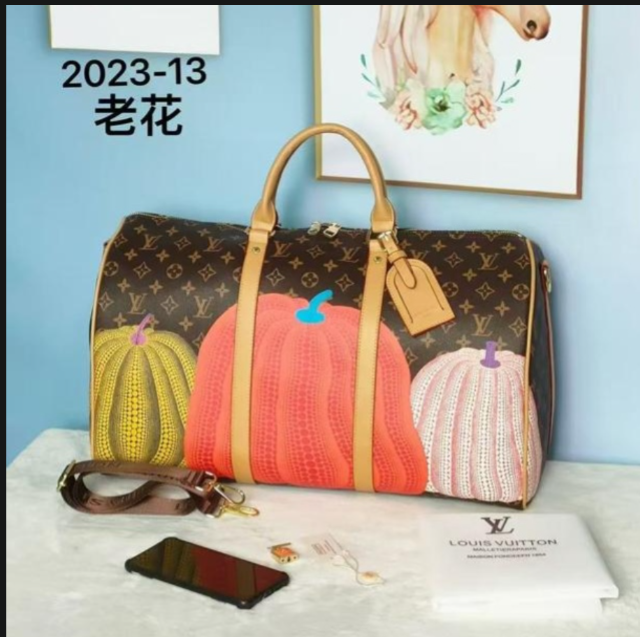Louis Vuitton Monogram Keepall Bandoulière Custom Scrooge McDuck Graffiti Travel Bag