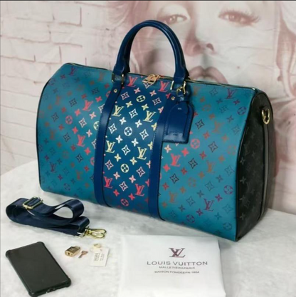 Louis Vuitton Monogram Keepall Bandoulière Custom Scrooge McDuck Graffiti Travel Bag