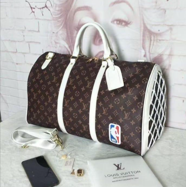 Louis Vuitton Monogram Keepall Bandoulière Custom Scrooge McDuck Graffiti Travel Bag