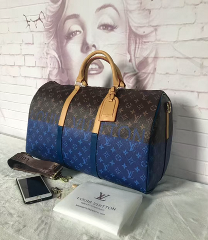Louis Vuitton Monogram Keepall Bandoulière Custom Scrooge McDuck Graffiti Travel Bag
