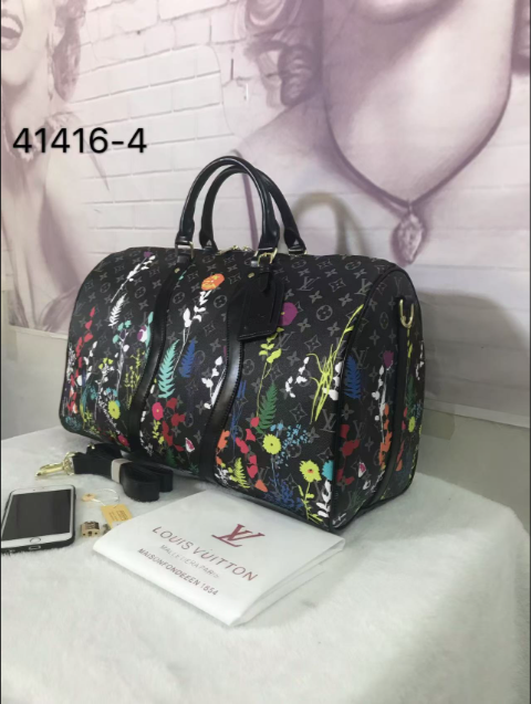 Louis Vuitton Monogram Keepall Bandoulière Custom Scrooge McDuck Graffiti Travel Bag
