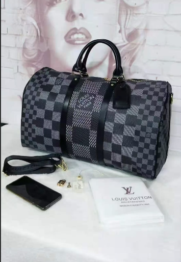 Louis Vuitton Monogram Keepall Bandoulière Custom Scrooge McDuck Graffiti Travel Bag
