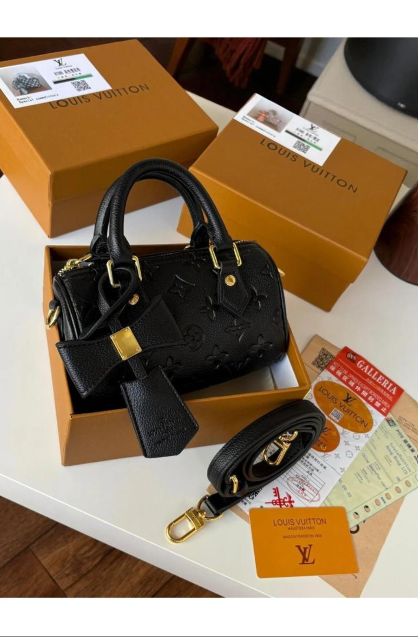 Louis Vuitton Damier Ebene Papillon BB Barrel Bag with Decorative Bow Accent