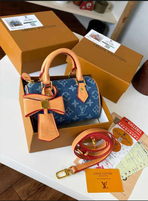Louis Vuitton Damier Ebene Papillon BB Barrel Bag with Decorative Bow Accent