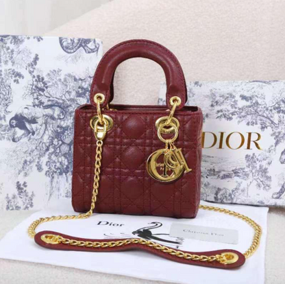 Mini Lady Dior Bag in Cannage Lambskin Leather