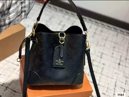 Gucci Neo Vintage GG Supreme Small Bucket Bag with Leather Trim