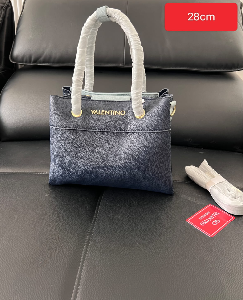 Valentino 28cm Grained Dual-Tone Top Handle Tote Bag