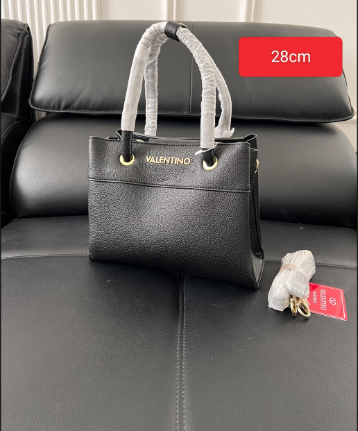 Valentino 28cm Grained Dual-Tone Top Handle Tote Bag