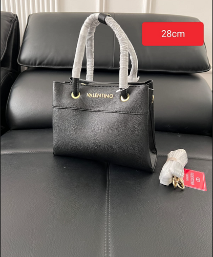 Valentino 28cm Grained Dual-Tone Top Handle Tote Bag