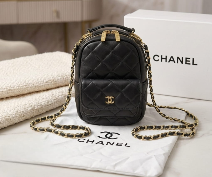 CHANEL Lambskin Quilted Mini Duma Backpack