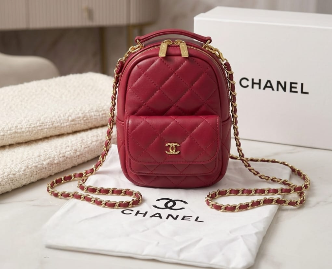 CHANEL Lambskin Quilted Mini Duma Backpack