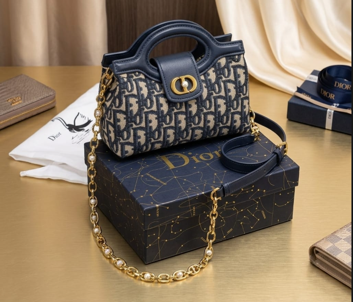 Gucci Ophidia GG Denim Mini Top Handle Duffle Bag