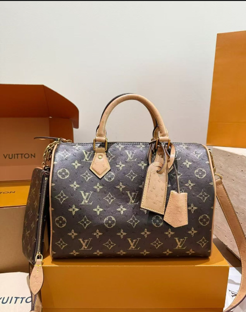 Louis Vuitton Ostrich-Embossed Monogram Speedy Bandoulière