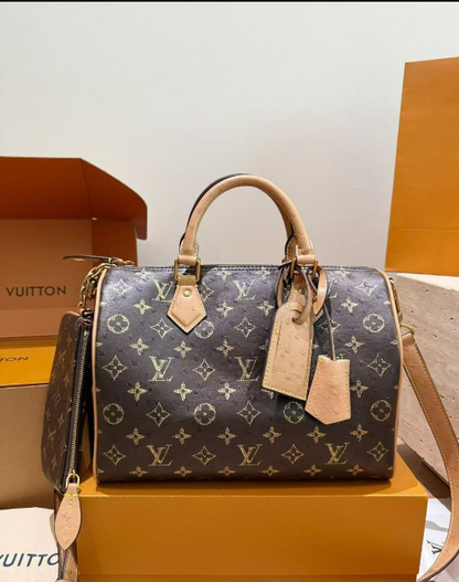 Louis Vuitton Ostrich-Embossed Monogram Speedy Bandoulière