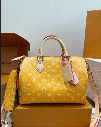 Louis Vuitton Ostrich-Embossed Monogram Speedy Bandoulière