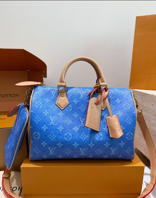 Louis Vuitton Ostrich-Embossed Monogram Speedy Bandoulière