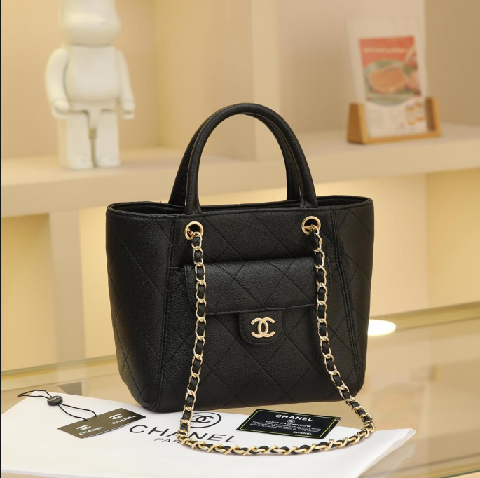 Chanel Caviar Quilted Shopping Tote Bag
