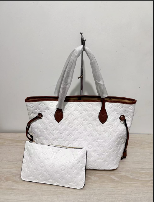 Louis Vuitton Neverfull Empreinte Monogram Tote Bag with Pouch