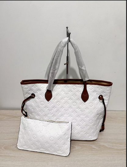 Louis Vuitton Neverfull Empreinte Monogram Tote Bag with Pouch