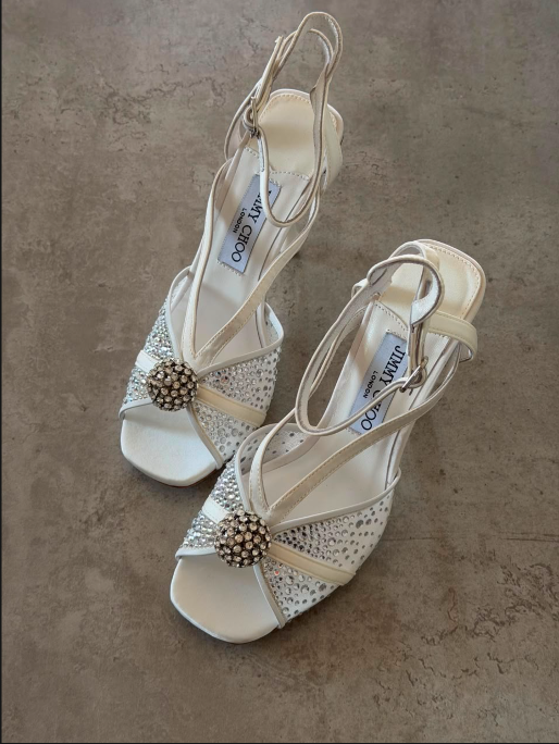 Jimmy Choo Sacora Crystal-Embellished Satin Sandals