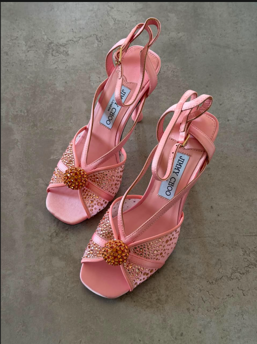Jimmy Choo Sacora Crystal-Embellished Satin Sandals
