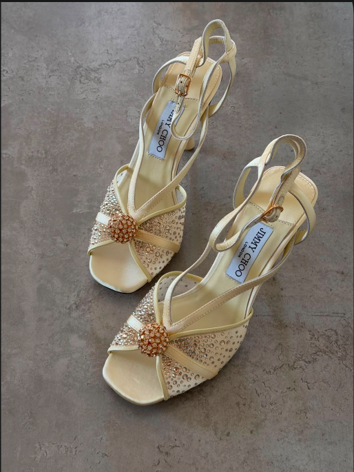 Jimmy Choo Sacora Crystal-Embellished Satin Sandals