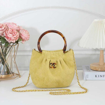 Chanel Vintage Suede Top-Handle Crossbody