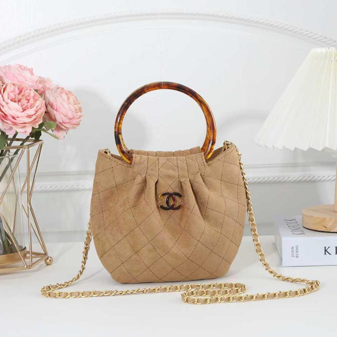 Chanel Vintage Suede Top-Handle Crossbody