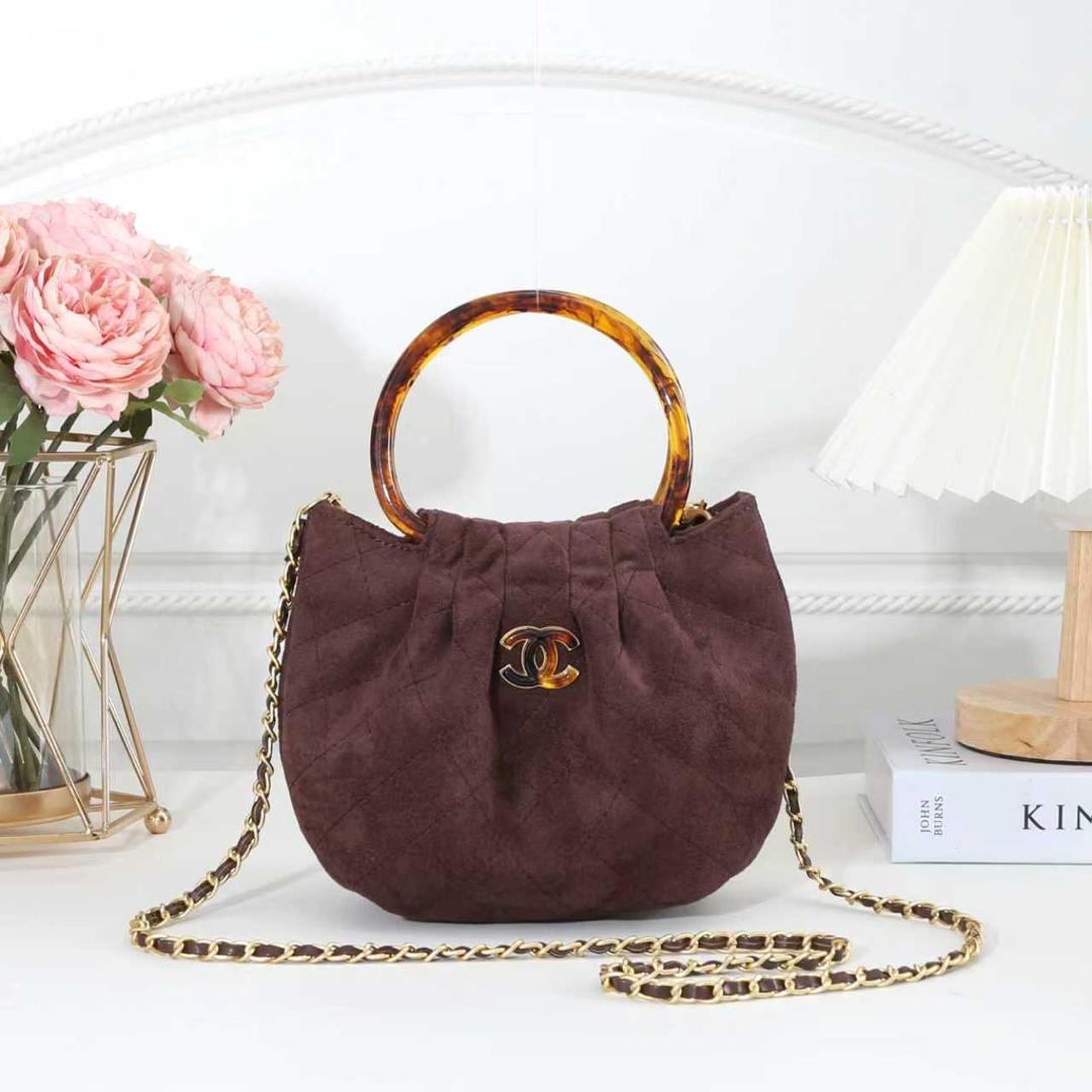 Chanel Vintage Suede Top-Handle Crossbody