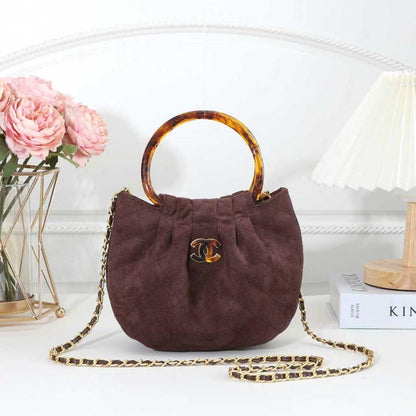 Chanel Vintage Suede Top-Handle Crossbody
