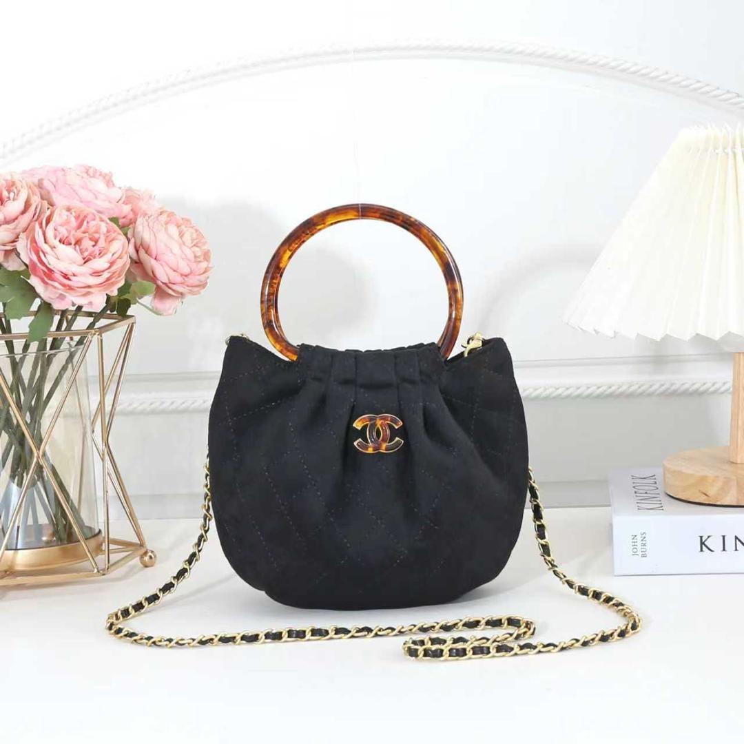 Chanel Vintage Suede Top-Handle Crossbody