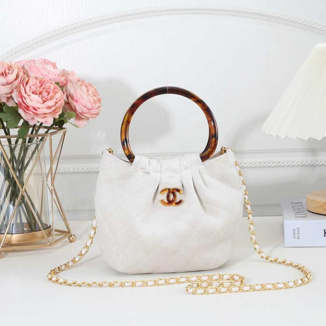 Chanel Vintage Suede Top-Handle Crossbody