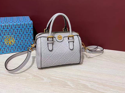 Tory Burch T Monogram Leather Mini Duffle Crossbody