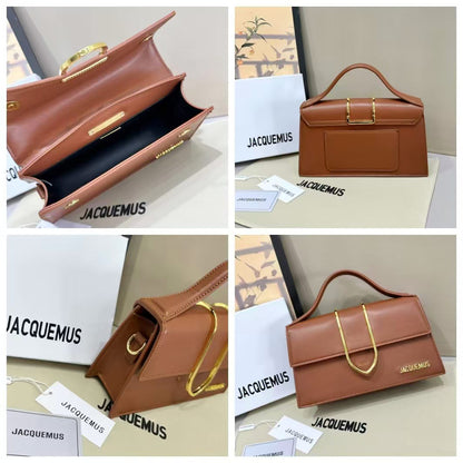 Premium Jacquemus Le Bambino Long Flap Bag - Burgundy