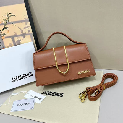 Premium Jacquemus Le Bambino Long Flap Bag - Burgundy