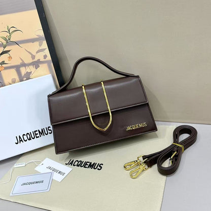 Premium Jacquemus Le Bambino Long Flap Bag - Burgundy