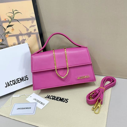 Premium Jacquemus Le Bambino Long Flap Bag - Burgundy